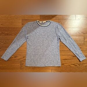 Men's Blue Long Sleeve Linen/Cotton Shirt